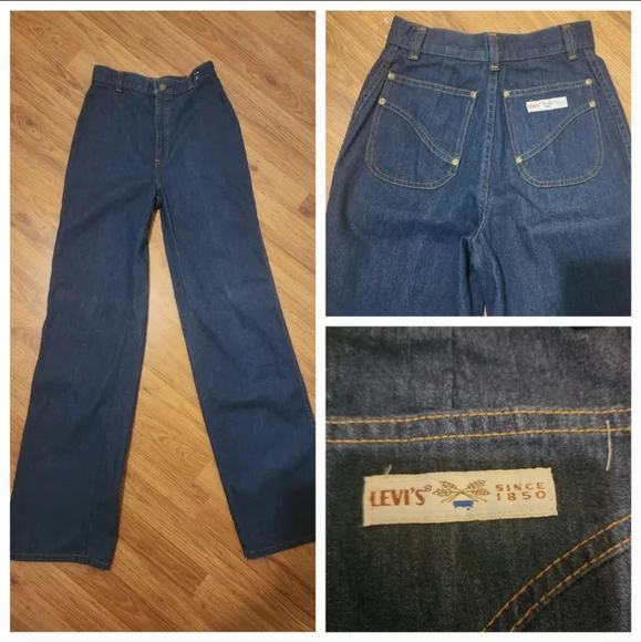 RARE Vintage Levis High Rise Wide Leg Jeans - Picture 2 of 6